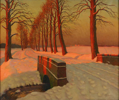 Гермашев Михаил Маркианович. Зимний пейзаж 